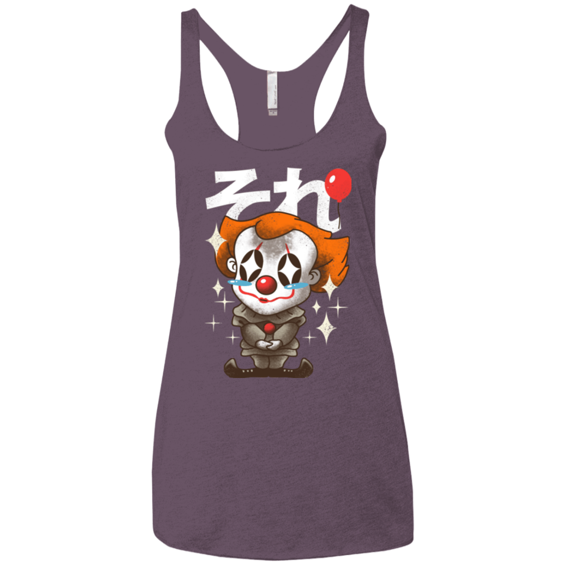 T-Shirts Vintage Purple / X-Small Kawaii Clown Women's Triblend Racerback Tank