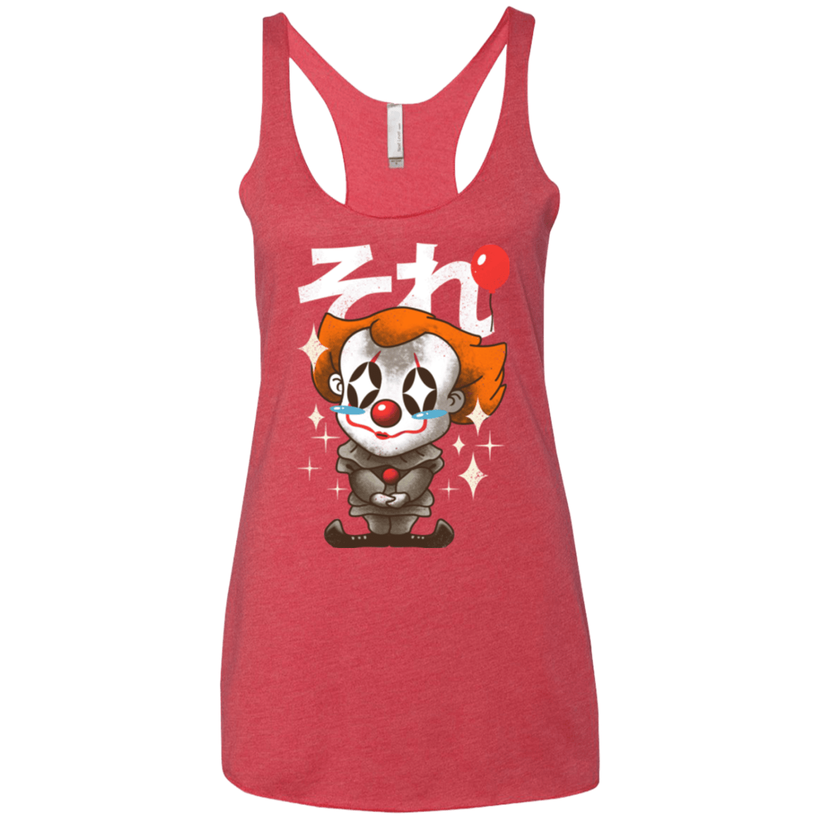 T-Shirts Vintage Red / X-Small Kawaii Clown Women's Triblend Racerback Tank