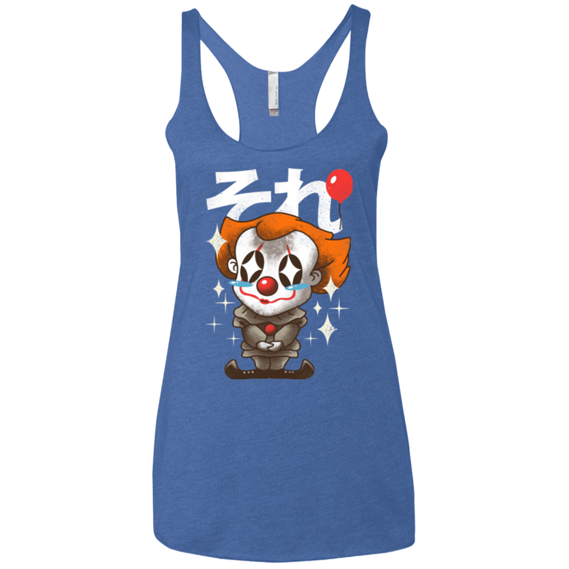 T-Shirts Vintage Royal / X-Small Kawaii Clown Women's Triblend Racerback Tank