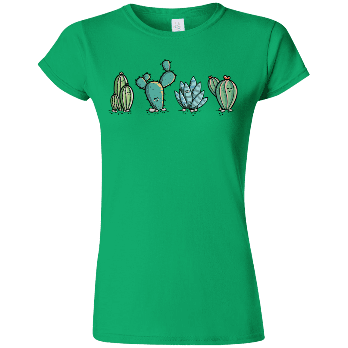 T-Shirts Irish Green / S Kawaii Cute Cactus Plants Junior Slimmer-Fit T-Shirt