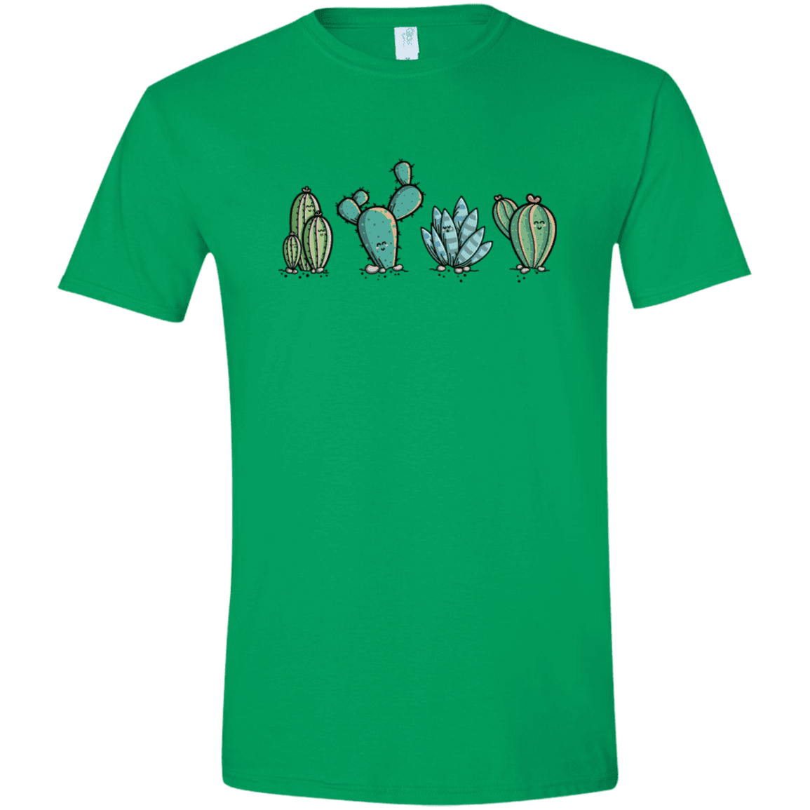 T-Shirts Irish Green / S Kawaii Cute Cactus Plants Men's Semi-Fitted Softstyle