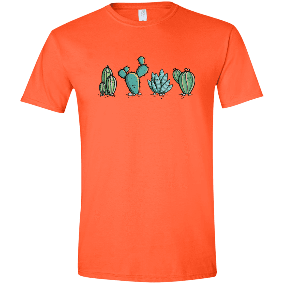 T-Shirts Orange / S Kawaii Cute Cactus Plants Men's Semi-Fitted Softstyle