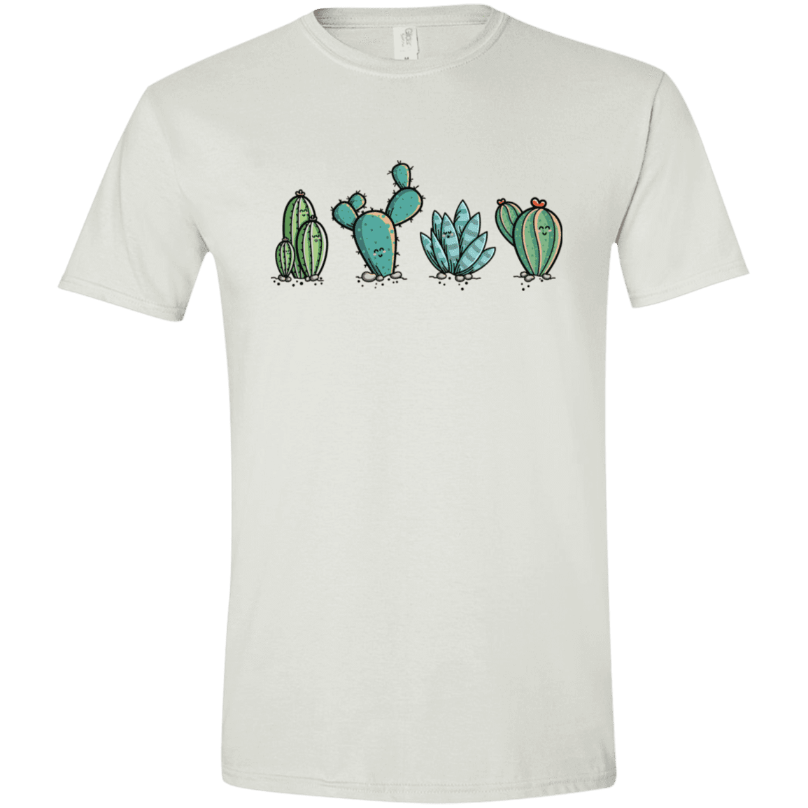T-Shirts White / X-Small Kawaii Cute Cactus Plants Men's Semi-Fitted Softstyle