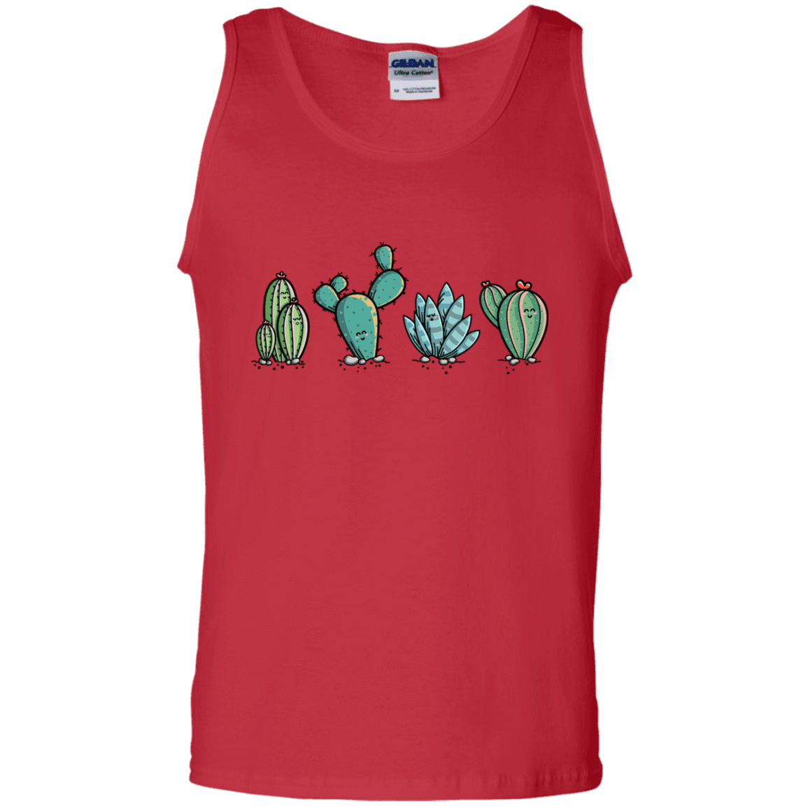 T-Shirts Red / S Kawaii Cute Cactus Plants Men's Tank Top