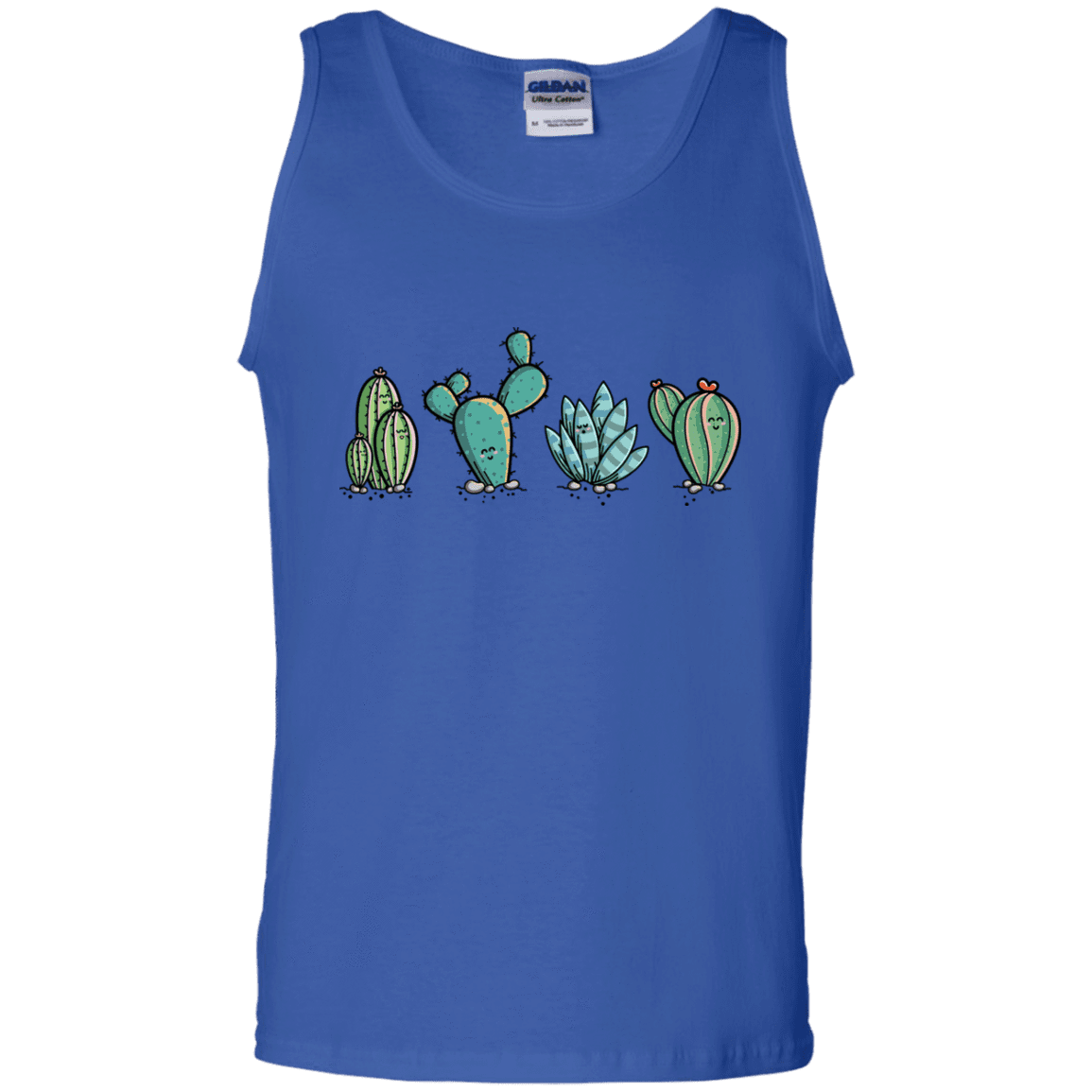 T-Shirts Royal / S Kawaii Cute Cactus Plants Men's Tank Top