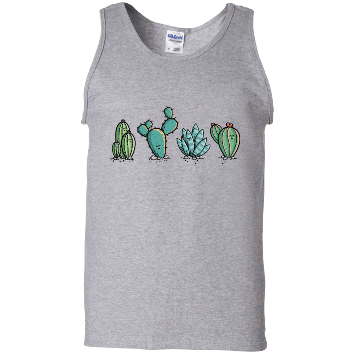 T-Shirts Sport Grey / S Kawaii Cute Cactus Plants Men's Tank Top