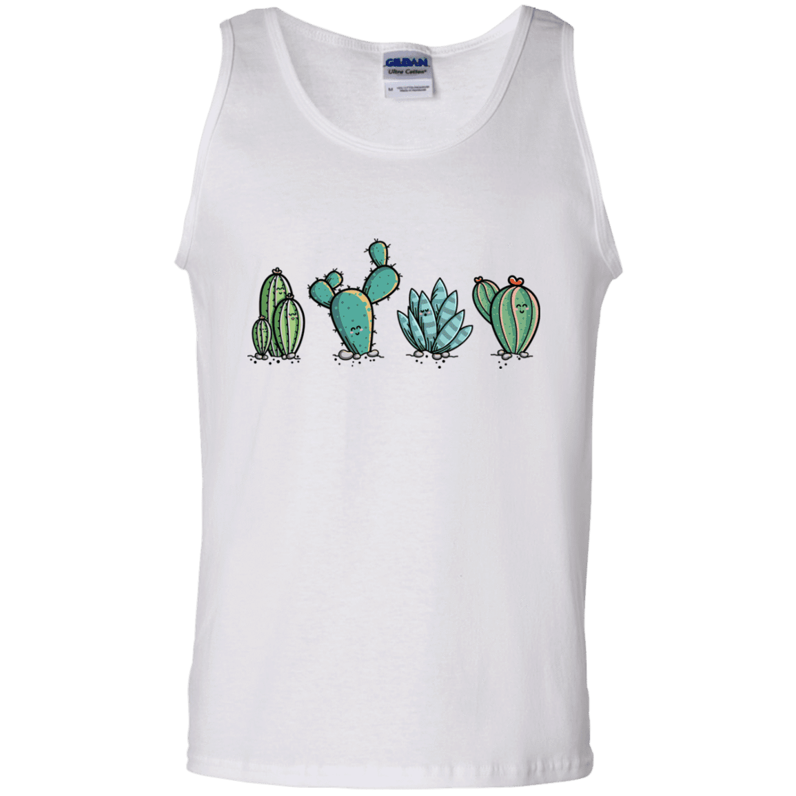 T-Shirts White / S Kawaii Cute Cactus Plants Men's Tank Top