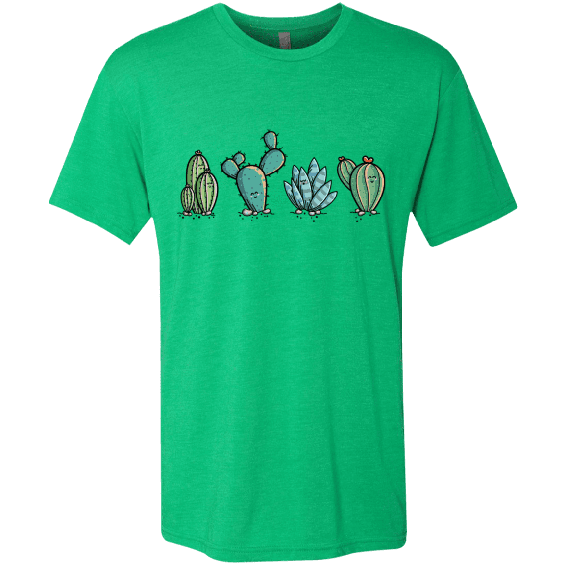 T-Shirts Envy / S Kawaii Cute Cactus Plants Men's Triblend T-Shirt
