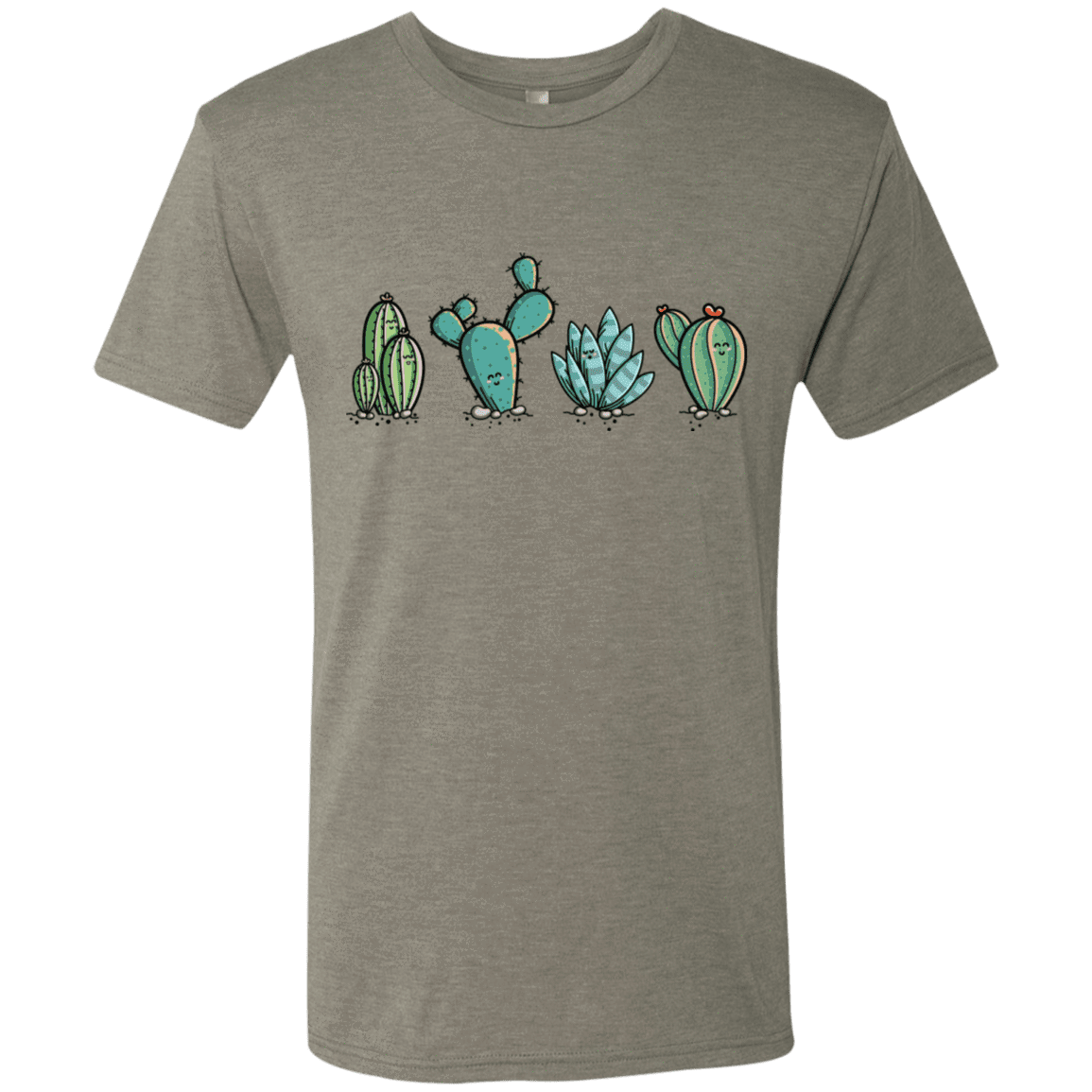 T-Shirts Venetian Grey / S Kawaii Cute Cactus Plants Men's Triblend T-Shirt
