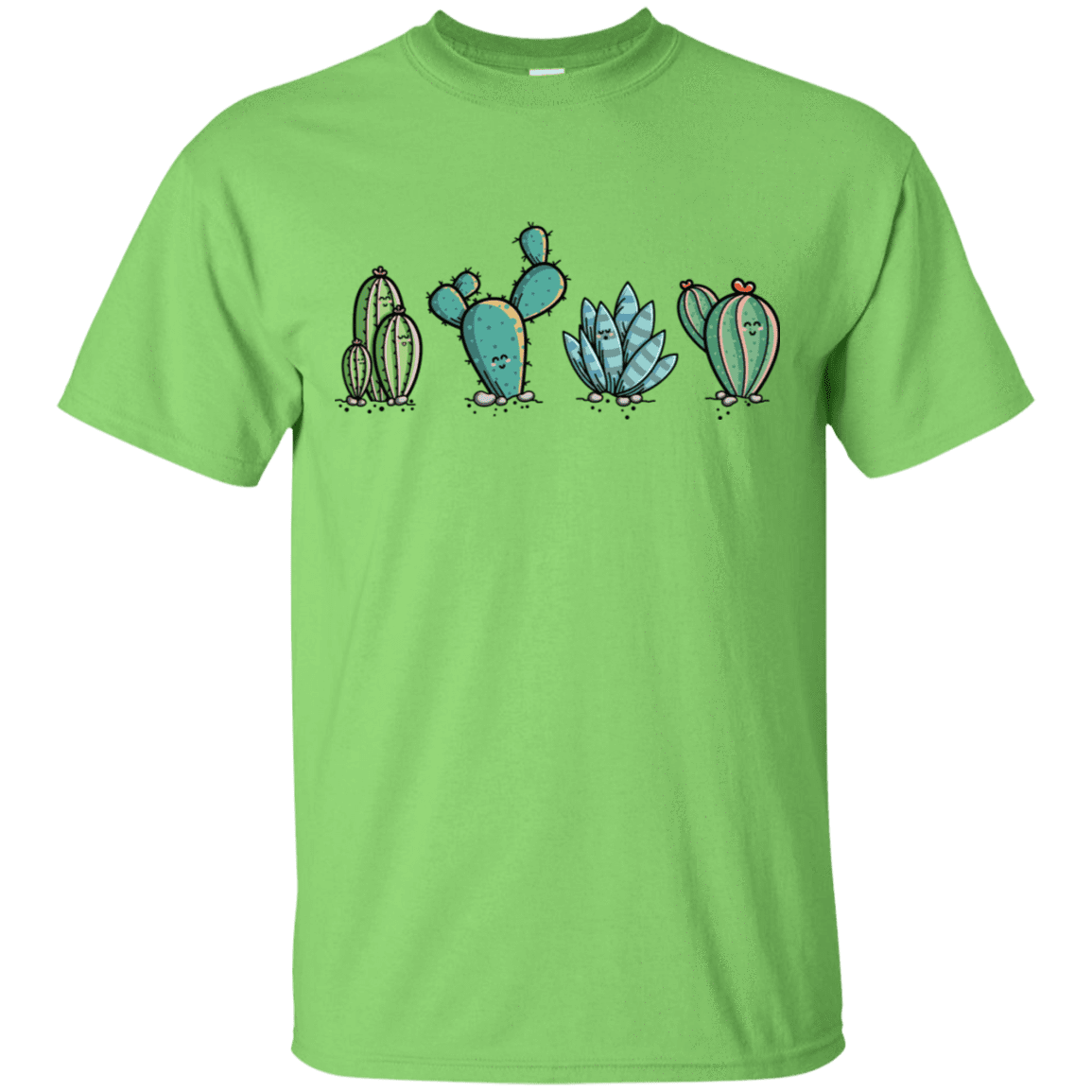 T-Shirts Lime / S Kawaii Cute Cactus Plants T-Shirt