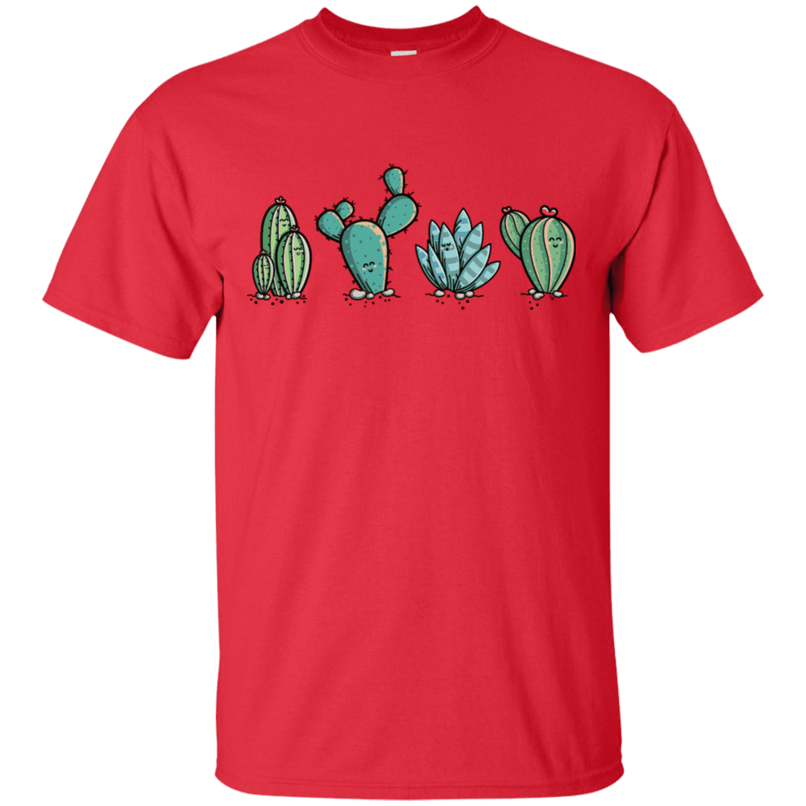 T-Shirts Red / S Kawaii Cute Cactus Plants T-Shirt