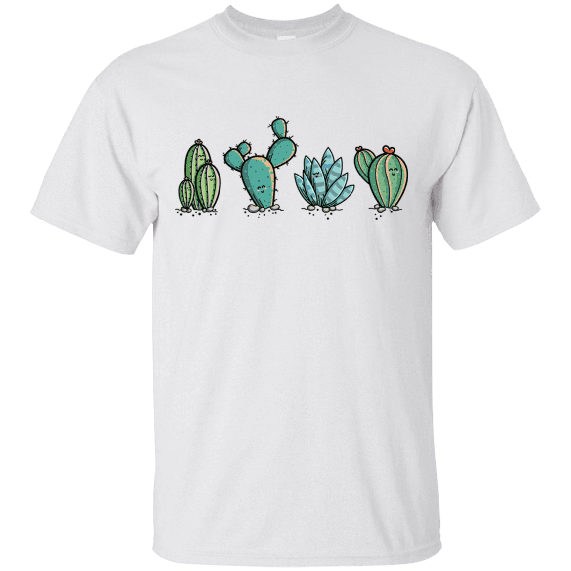 T-Shirts White / S Kawaii Cute Cactus Plants T-Shirt