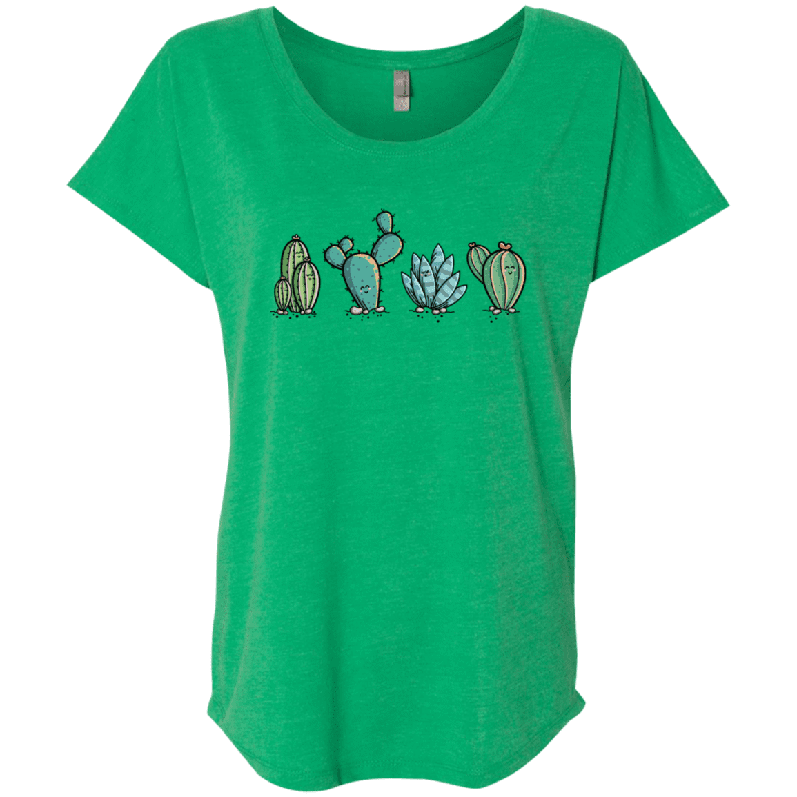 T-Shirts Envy / X-Small Kawaii Cute Cactus Plants Triblend Dolman Sleeve