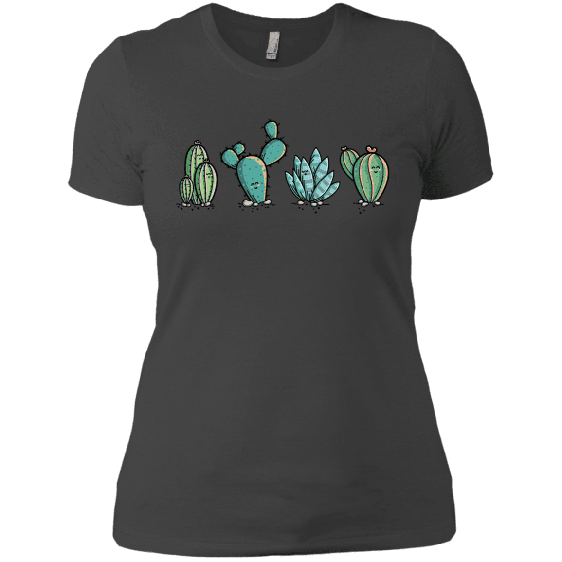 T-Shirts Heavy Metal / X-Small Kawaii Cute Cactus Plants Women's Premium T-Shirt