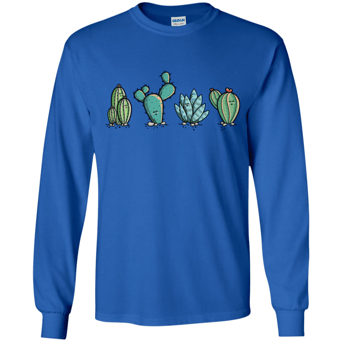 T-Shirts Royal / YS Kawaii Cute Cactus Plants Youth Long Sleeve T-Shirt