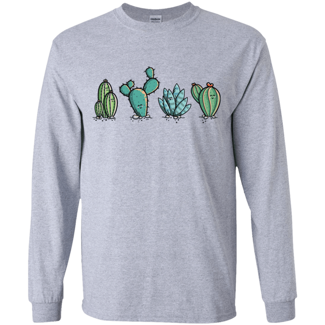 T-Shirts Sport Grey / YS Kawaii Cute Cactus Plants Youth Long Sleeve T-Shirt