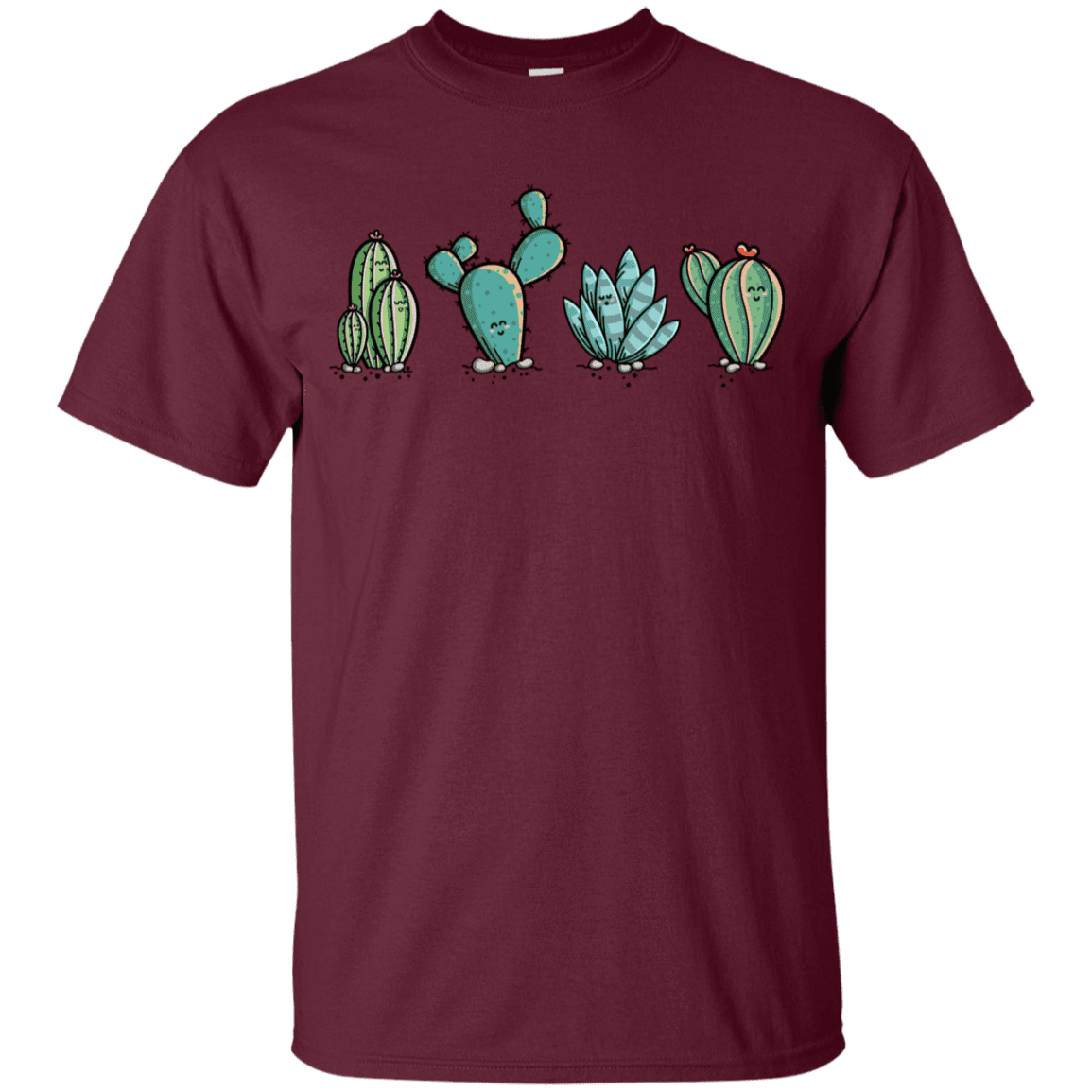 T-Shirts Maroon / YXS Kawaii Cute Cactus Plants Youth T-Shirt