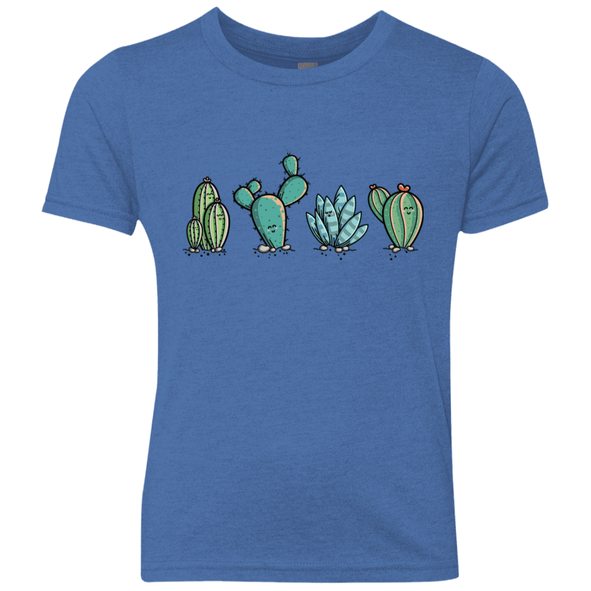 T-Shirts Vintage Royal / YXS Kawaii Cute Cactus Plants Youth Triblend T-Shirt