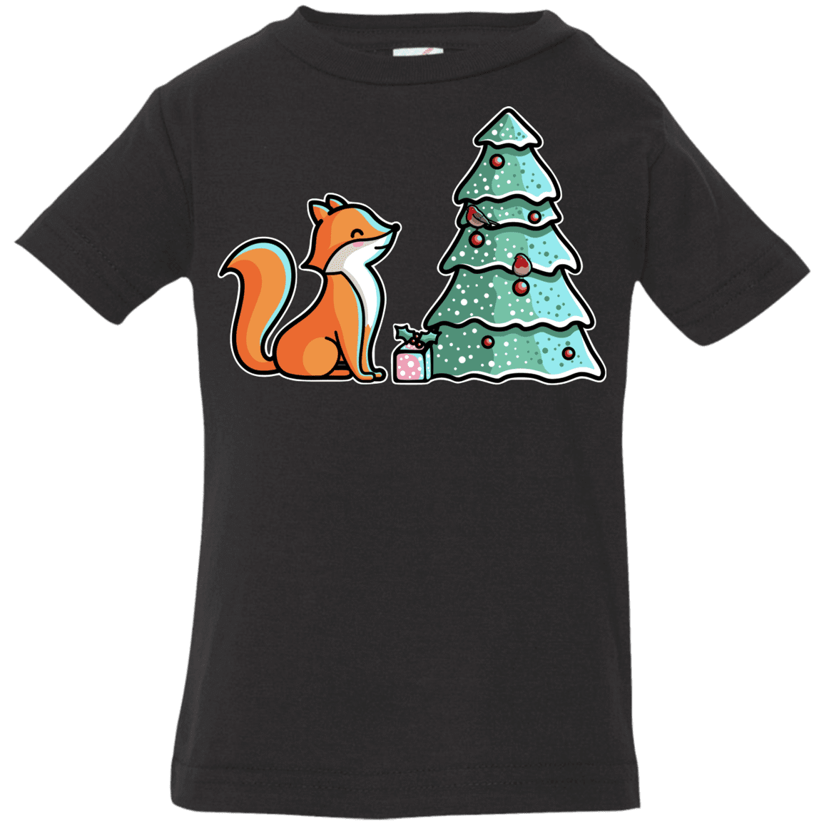 T-Shirts Black / 6 Months Kawaii Cute Christmas Fox Infant Premium T-Shirt