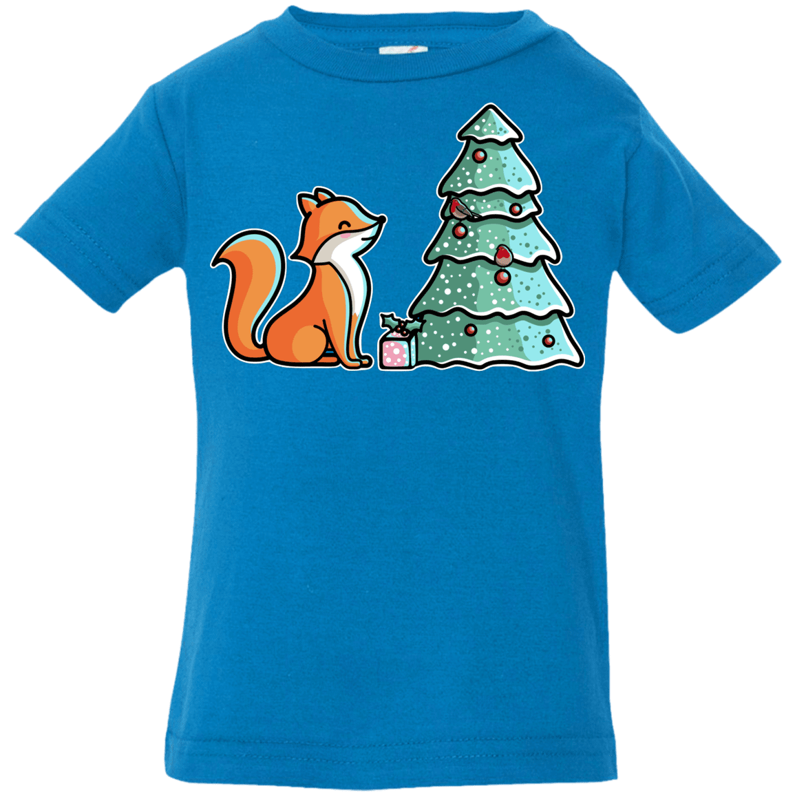 T-Shirts Cobalt / 6 Months Kawaii Cute Christmas Fox Infant Premium T-Shirt