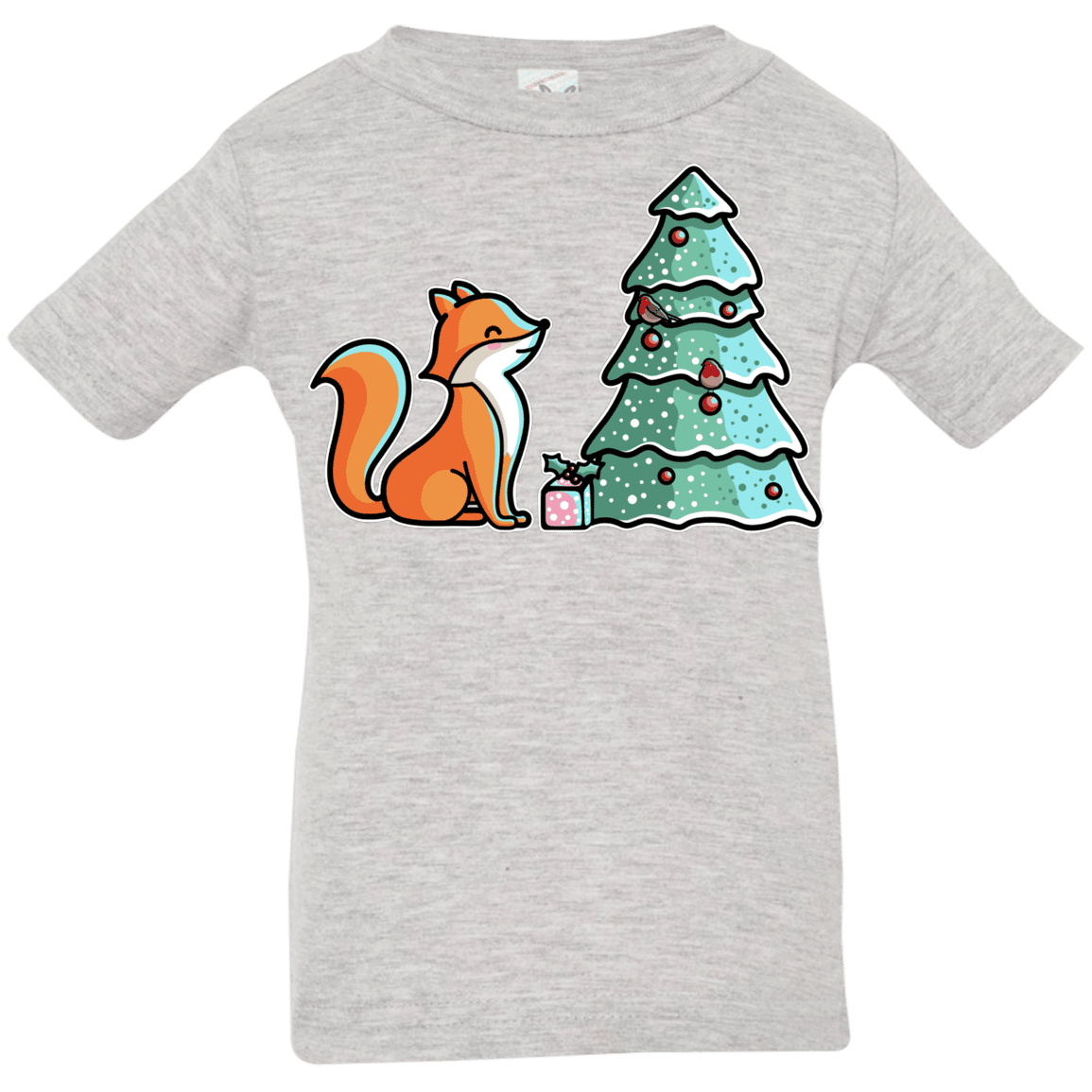 T-Shirts Heather Grey / 6 Months Kawaii Cute Christmas Fox Infant Premium T-Shirt