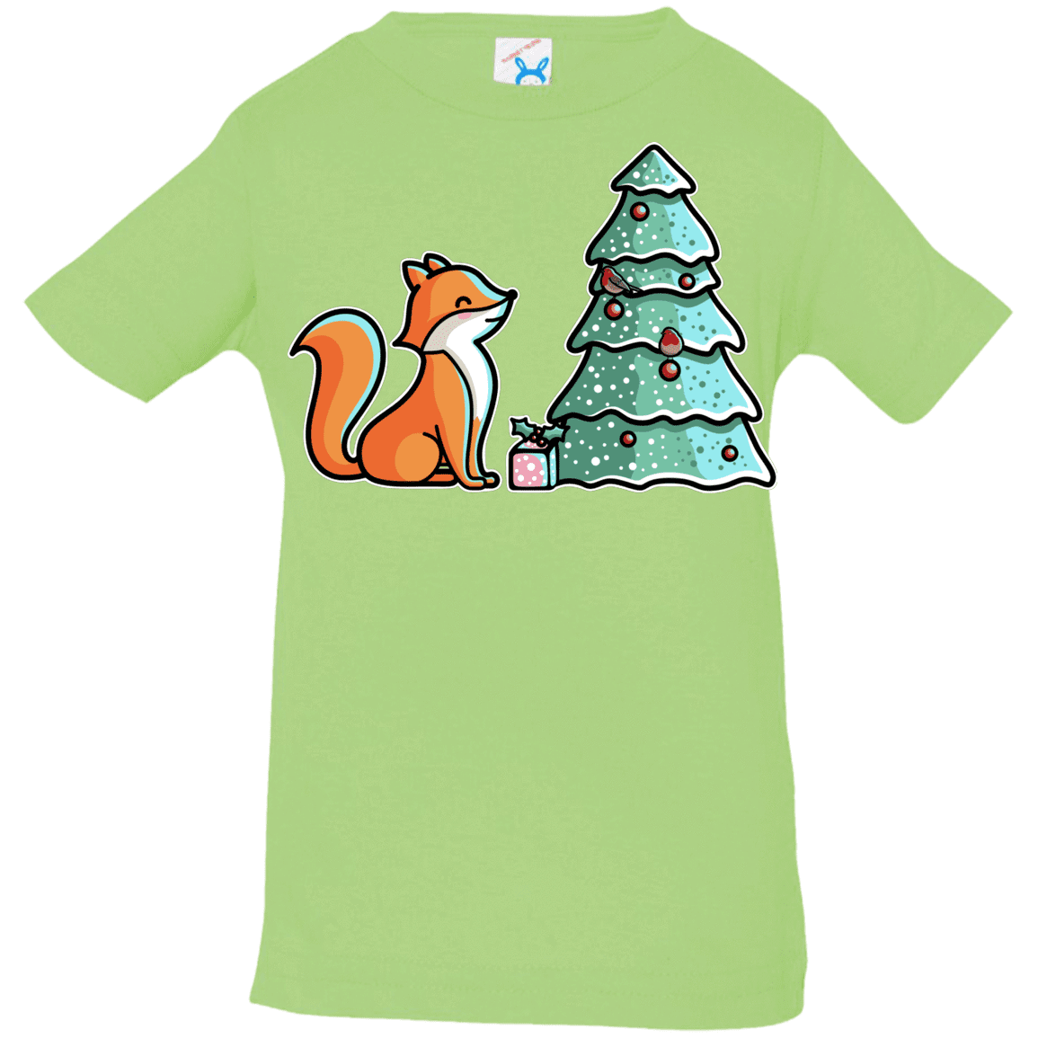 T-Shirts Key Lime / 6 Months Kawaii Cute Christmas Fox Infant Premium T-Shirt