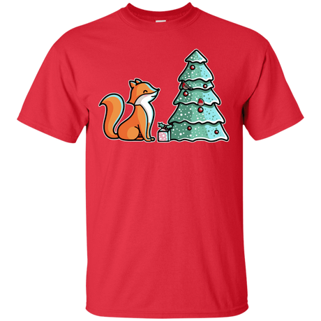 T-Shirts Red / S Kawaii Cute Christmas Fox T-Shirt