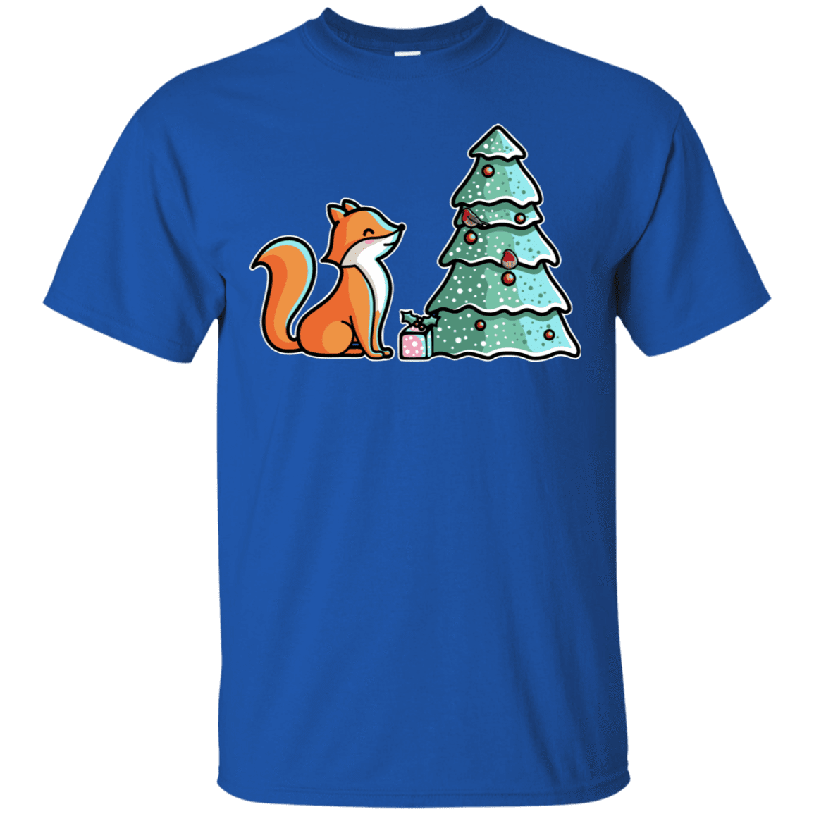 T-Shirts Royal / S Kawaii Cute Christmas Fox T-Shirt