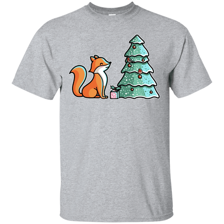 T-Shirts Sport Grey / S Kawaii Cute Christmas Fox T-Shirt
