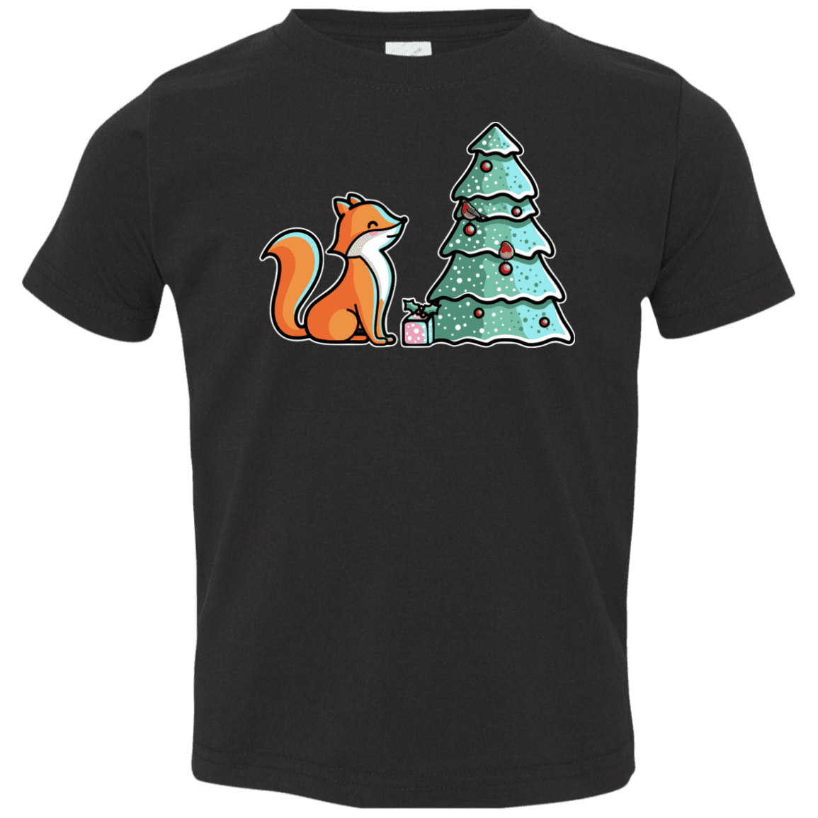 T-Shirts Black / 2T Kawaii Cute Christmas Fox Toddler Premium T-Shirt