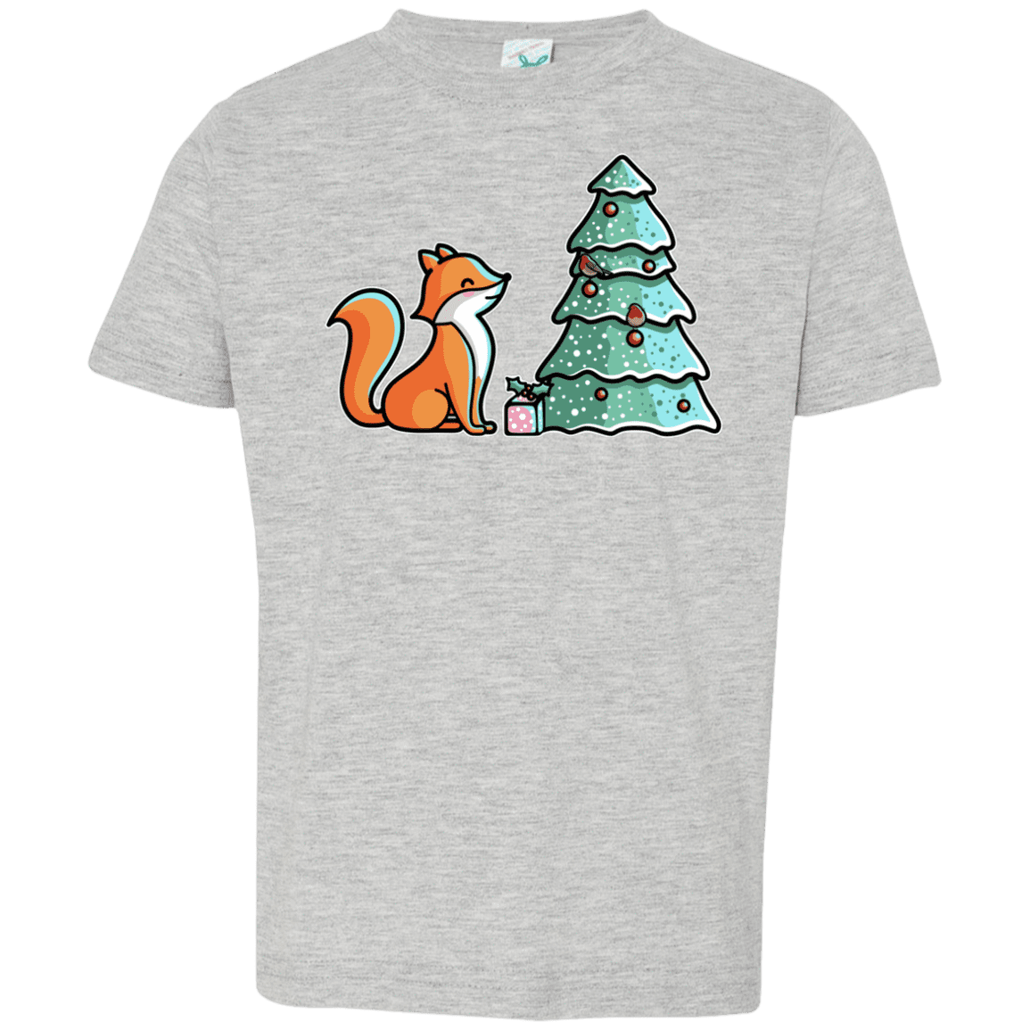 T-Shirts Heather Grey / 2T Kawaii Cute Christmas Fox Toddler Premium T-Shirt