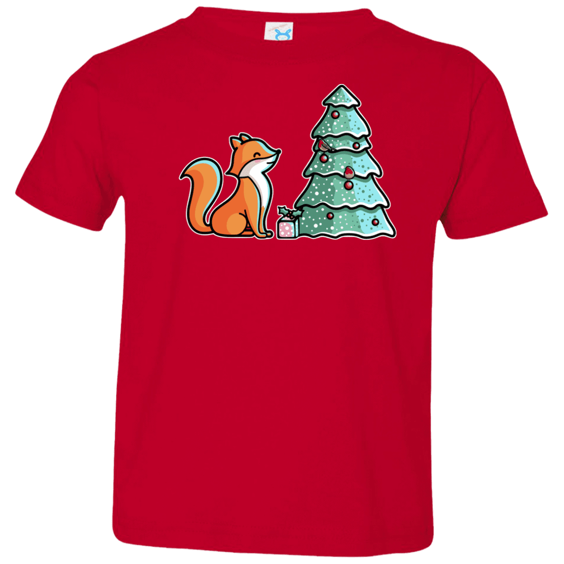T-Shirts Red / 2T Kawaii Cute Christmas Fox Toddler Premium T-Shirt