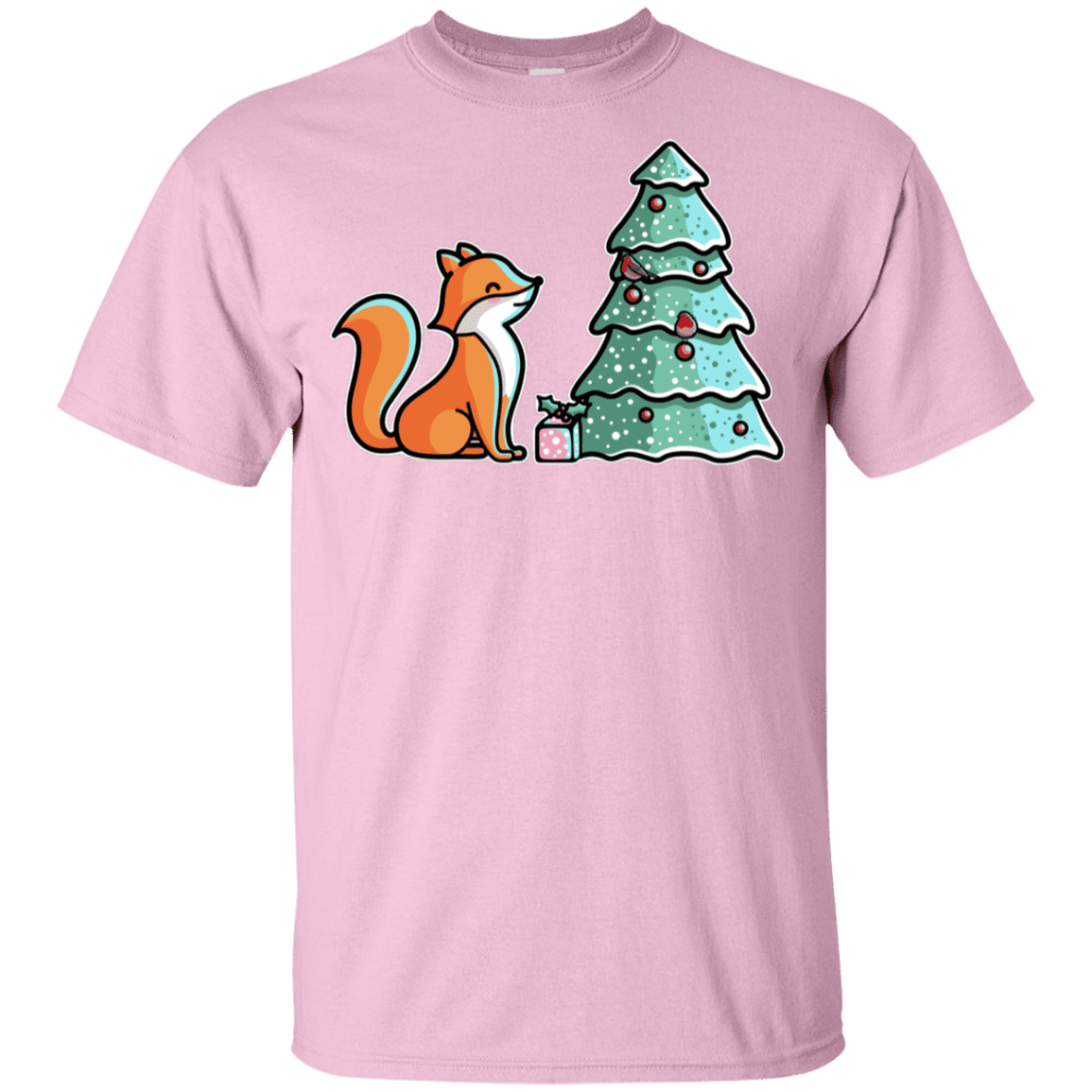 T-Shirts Light Pink / YXS Kawaii Cute Christmas Fox Youth T-Shirt