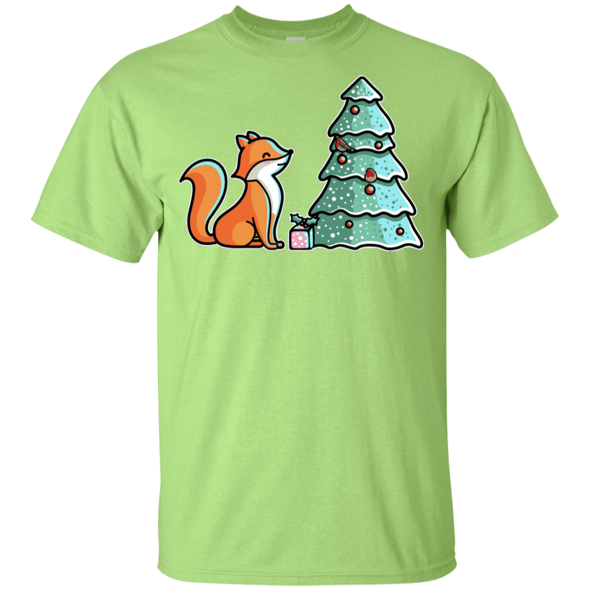 T-Shirts Mint Green / YXS Kawaii Cute Christmas Fox Youth T-Shirt
