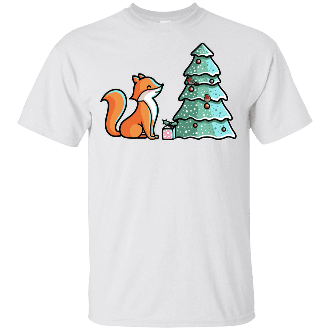 T-Shirts White / YXS Kawaii Cute Christmas Fox Youth T-Shirt
