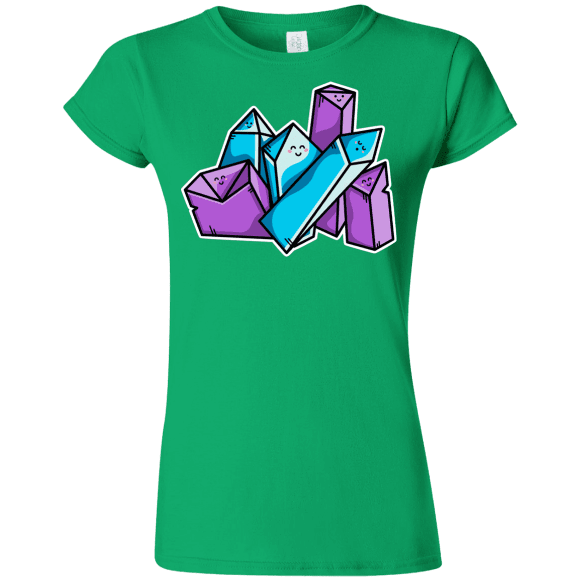 T-Shirts Irish Green / S Kawaii Cute Crystals Junior Slimmer-Fit T-Shirt