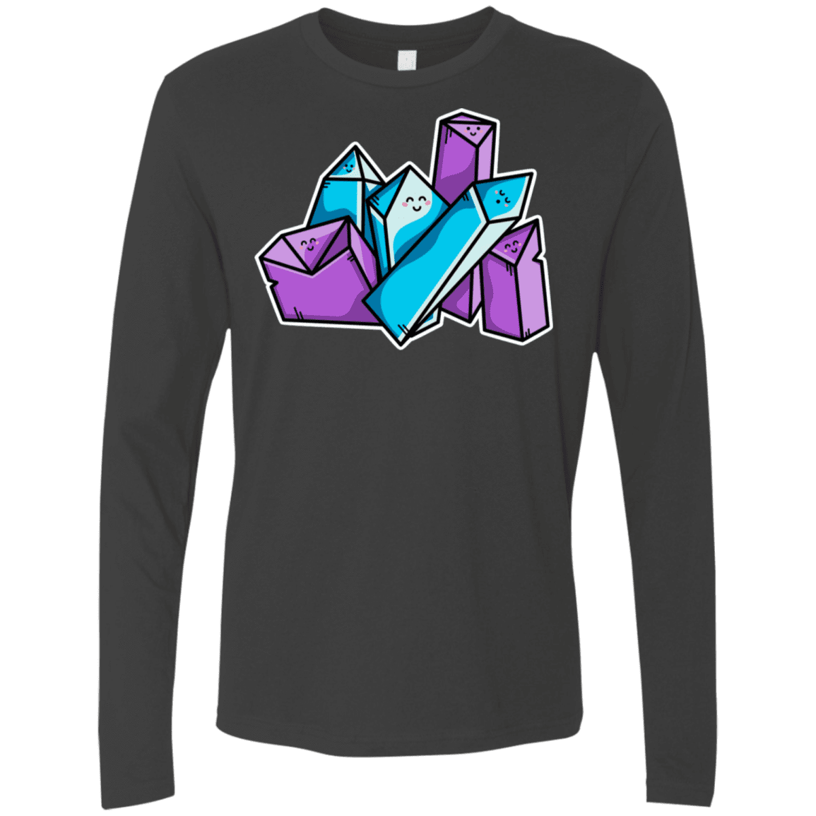 T-Shirts Heavy Metal / S Kawaii Cute Crystals Men's Premium Long Sleeve