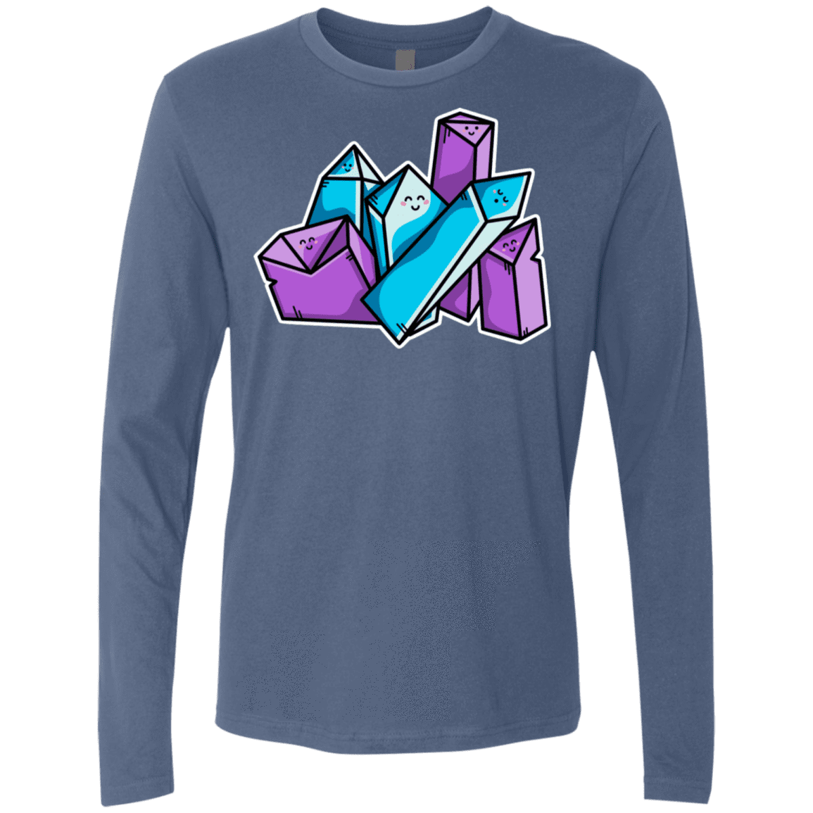 T-Shirts Indigo / S Kawaii Cute Crystals Men's Premium Long Sleeve
