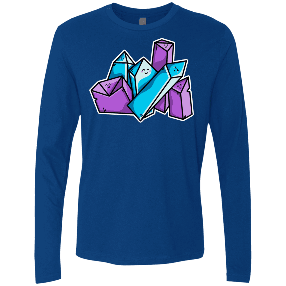 T-Shirts Royal / S Kawaii Cute Crystals Men's Premium Long Sleeve