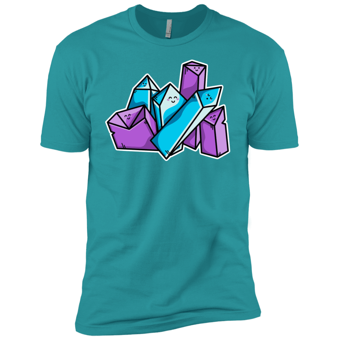 T-Shirts Tahiti Blue / X-Small Kawaii Cute Crystals Men's Premium T-Shirt