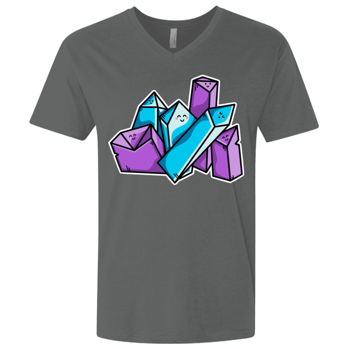 T-Shirts Heavy Metal / X-Small Kawaii Cute Crystals Men's Premium V-Neck