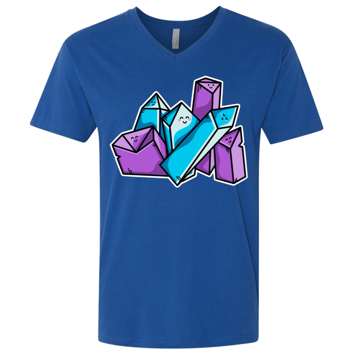 T-Shirts Royal / X-Small Kawaii Cute Crystals Men's Premium V-Neck