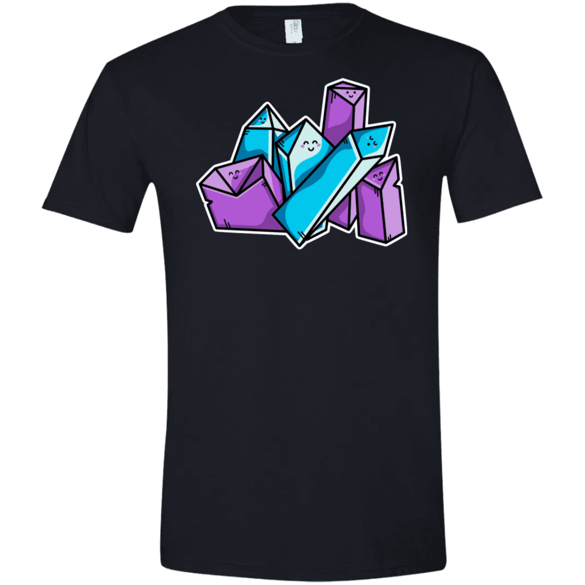 T-Shirts Black / X-Small Kawaii Cute Crystals Men's Semi-Fitted Softstyle