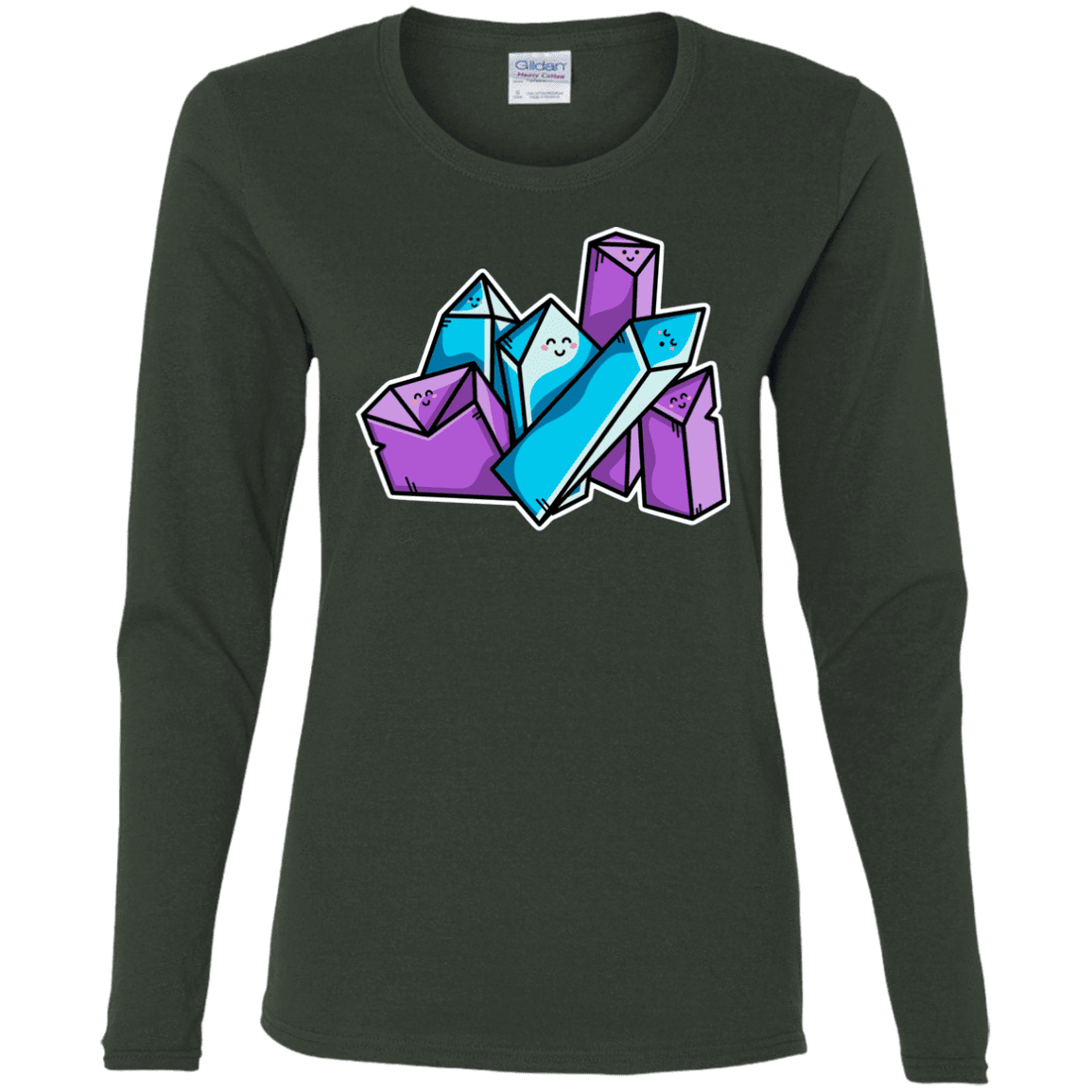 T-Shirts Forest / S Kawaii Cute Crystals Women's Long Sleeve T-Shirt