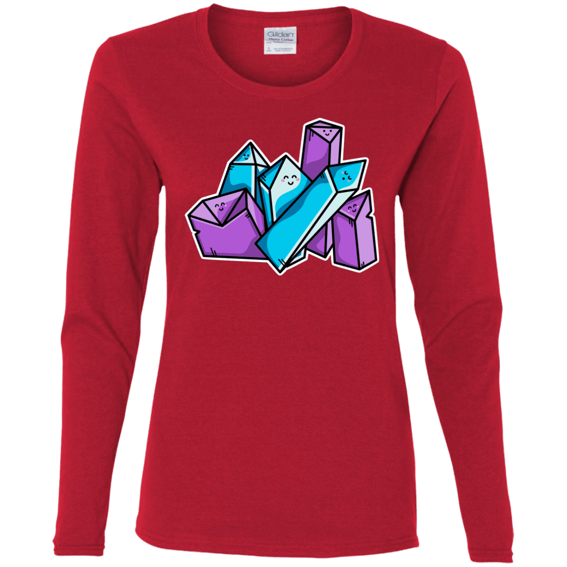 T-Shirts Red / S Kawaii Cute Crystals Women's Long Sleeve T-Shirt