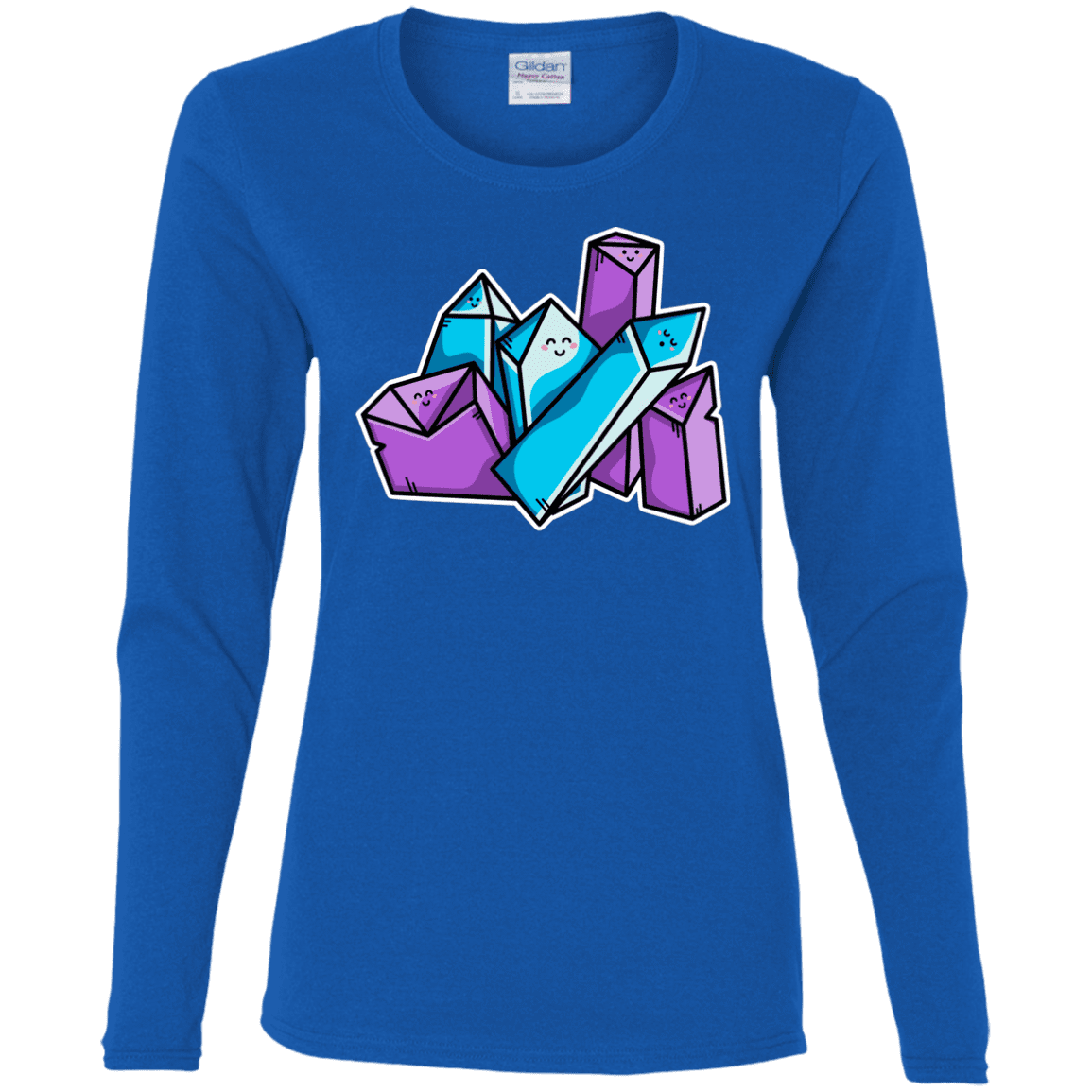 T-Shirts Royal / S Kawaii Cute Crystals Women's Long Sleeve T-Shirt