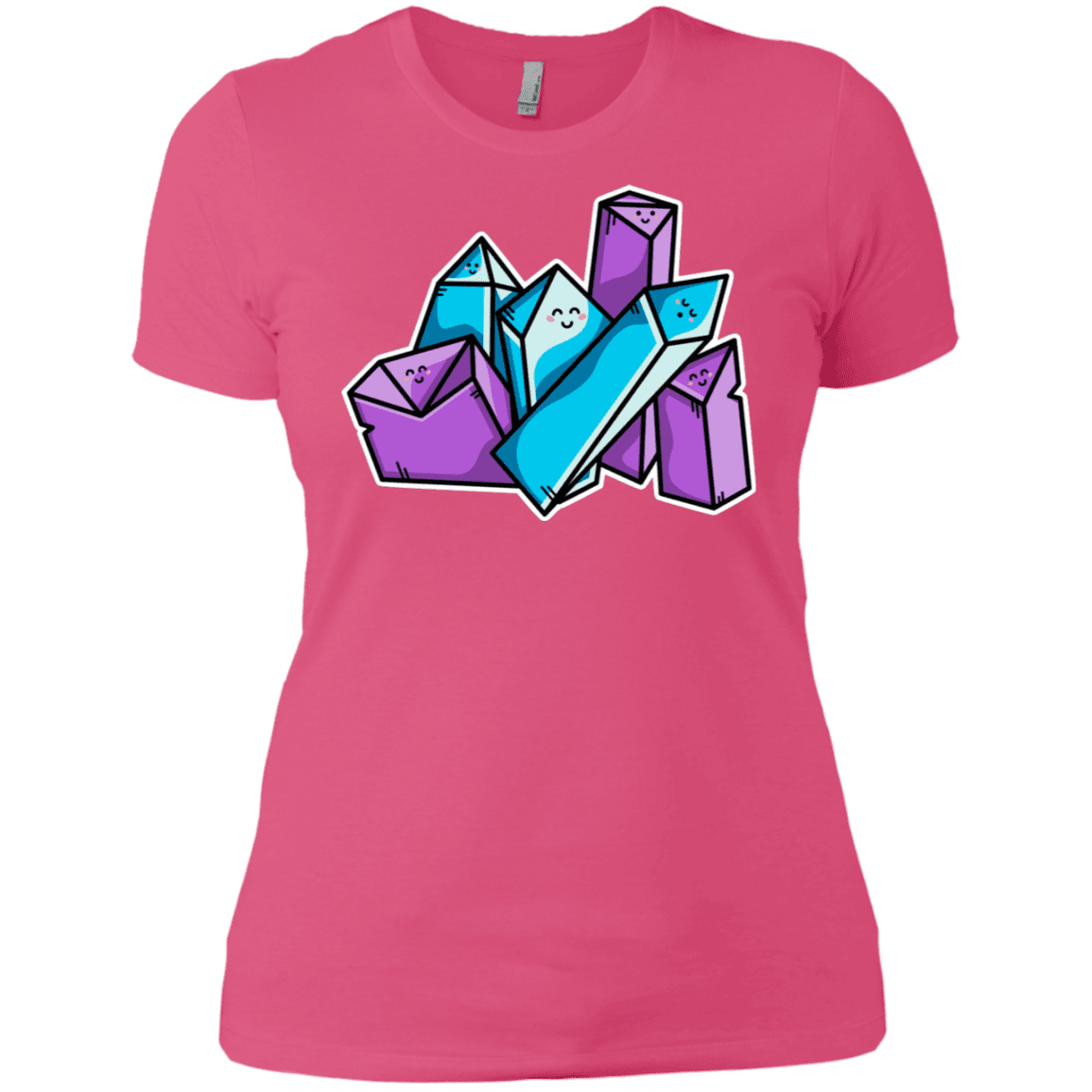 T-Shirts Hot Pink / X-Small Kawaii Cute Crystals Women's Premium T-Shirt