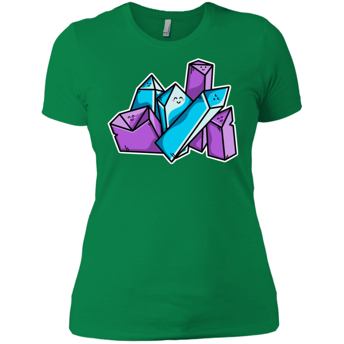T-Shirts Kelly Green / X-Small Kawaii Cute Crystals Women's Premium T-Shirt