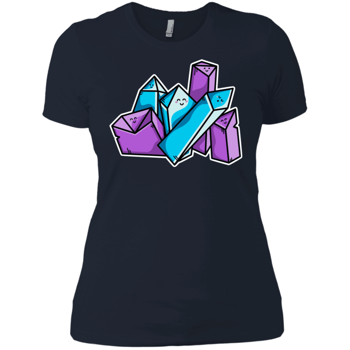 T-Shirts Midnight Navy / X-Small Kawaii Cute Crystals Women's Premium T-Shirt