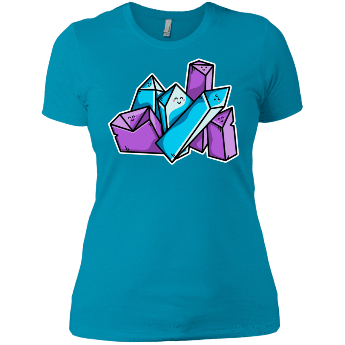 T-Shirts Turquoise / X-Small Kawaii Cute Crystals Women's Premium T-Shirt